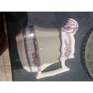 Vintage white with purple design pitcher